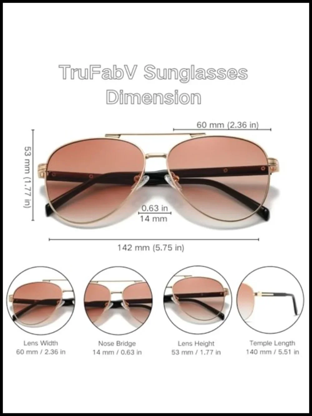 Retro Double Bridge Aviator Sunglasses Metal Frame UV400